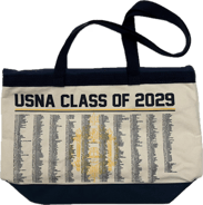 navy tote bag